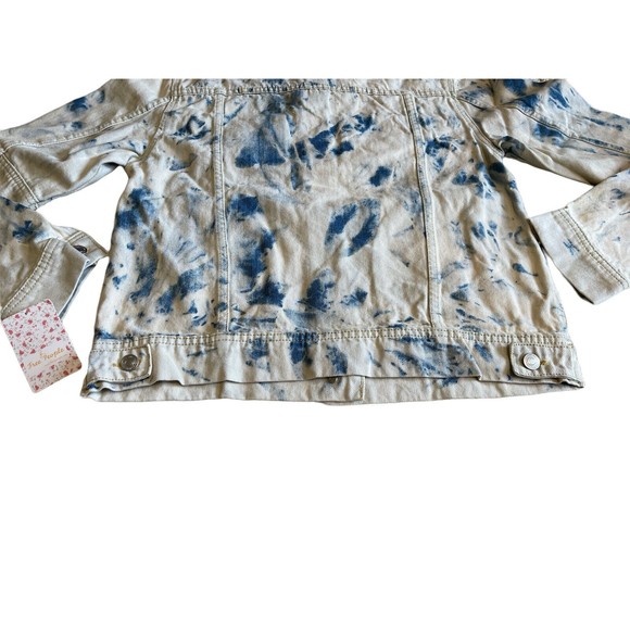 NWT Free People Rumors Jones Tie Dye Blue Denim Jean Jacket Size Medium NWT - Picture 6 of 12